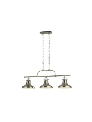 Dallas 3Lt Bar Pendant - Satin Silver Metal