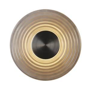Cleo LED Wall Light, Satin Nickel Metal and Grey Glass