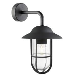 Toronto Outdoor Wall Light - Black Metal & Clear Glass