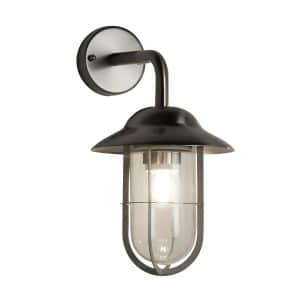 Toronto Outdoor Wall Light- Satin Silver Metal & Clear Glass