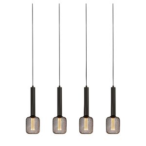 Dulwich 4Lt Bar Pendant - Black Metal