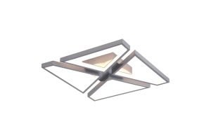 Quatro LED Flush, Silver Metal