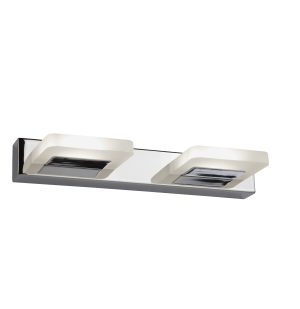 Luna 2Lt LED Wall Light - Chrome & Frosted Glass