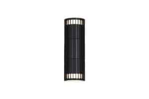 Detroit 2Lt Up/Down Outdoor Wall Light, Black Metal