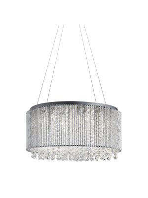 Elise II 8Lt Pendant - Chrome Metal & Clear Crystal