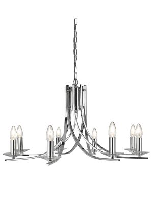 Ascona 8Lt Pendant - Chrome Metal & Glass