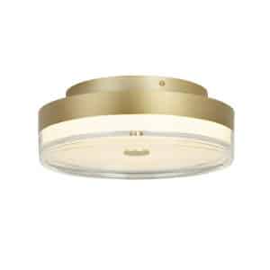 Cyprus LED Flush, Gold Metal and Clear Acrylic