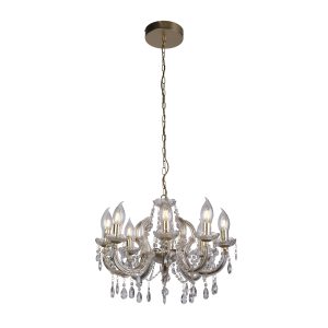 Utah Outdoor 8Lt Pendant - Gold & Crystal