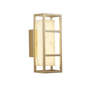 Mirage LED Wall Light, Matt Gold & Marbleised Resin