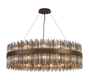 Seraphine Glass Rod Pendant Round, 30 Light
