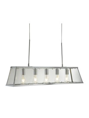 Voyager 5Lt Bar Pendant - Chrome Metal & Glass