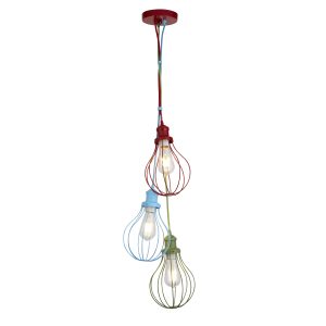 Novelty 3Lt Pendant - Multi-Coloured Metal