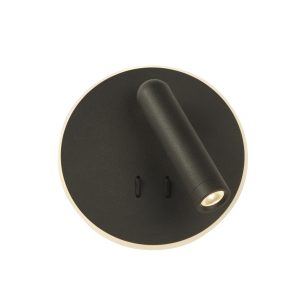 Cher LED Wall Light, Black Metal