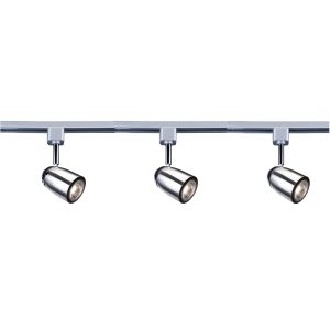 Track & Spot Pack- 3 Silver Heads, 1m Track, 2 Way Connector