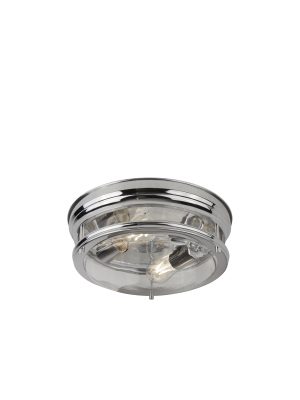 Glasgow 2Lt Flush  - Chrome Metal & Clear Glass