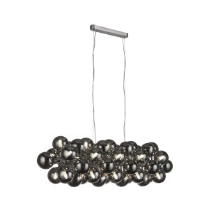 Berry 25Lt Bar Pendant  - Chrome Metal & Smoked Glass