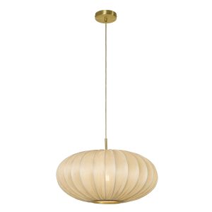 Bonnie 1Lt Pendant Satin Brass Metal & Ivory Satin Shade
