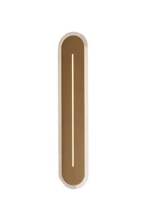 Couper LED Wall Light, Satin Brass Metal with Clear Acrylic