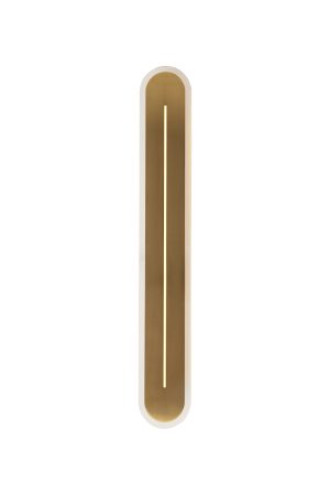 Couper LED Wall Light, Satin Brass Metal with Clear Acrylic