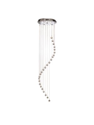 Hallway 5Lt Multi-Drop Pendant- Chrome Metal & Clear Crystal