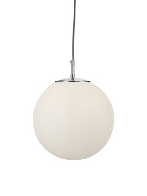 Atom Pendant - Satin Silver & Opal Glass