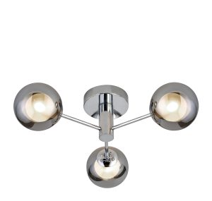 Oscar 3Lt Flush - Chrome Metal & Smoked Glass