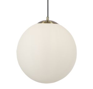 Atom II Pendant - Satin Brass & Opal Glass