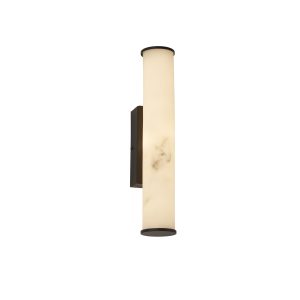Wales LED Wall Light, Matt Black Metal with Marble Resin