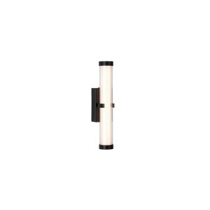 Clamp Wall Light - Black Metal, Ribbed Clear & Opal Diffuser