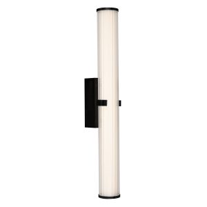 Clamp Wall Light - Black Metal, Ribbed Clear & Opal Diffuser