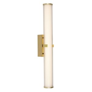 Clamp Wall Light - Gold Metal, Ribbed Clear & Opal Diffuser
