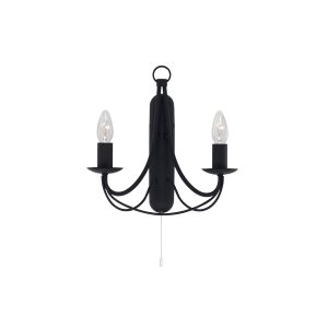 Maypole 2Lt Wall Light - Black Metal