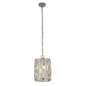 Bijou Pendant - Chrome Metal & Crystal Glass