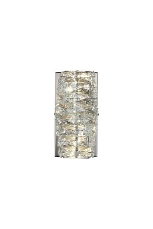 Modena LED Wall Light, Chrome with Clear Crystal