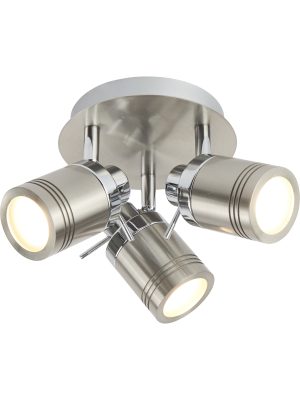 Samson 3Lt Round Spotlight - Satin Silver Metal