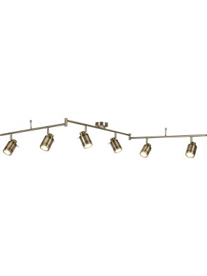 Samson 6Lt Split Bar Spotlight - Antique Brass Metal