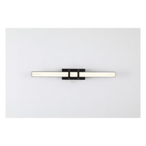 Parma LED Wall Light, Matt Black Metal & Clear Glass