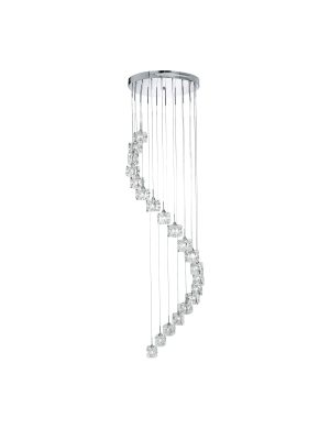 Ice Cube 20Lt Multi-Drop Pendant  - Chrome Metal & Glass