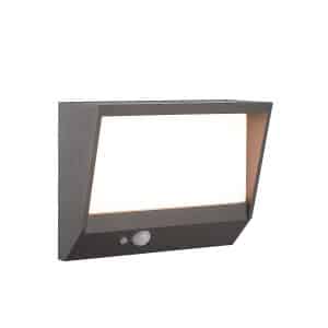 Solar Outdoor Wall Light - Black Metal & White Polycarbonate