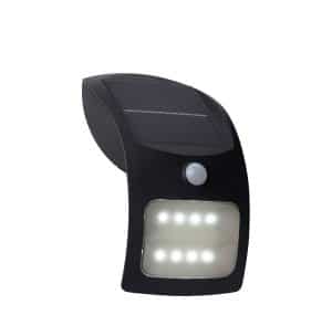 Solar Outdoor Wall Light - Black Metal & White Polycarbonate