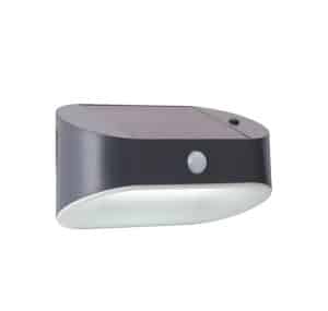 Solar Outdoor Wall Light - Black Metal & White Polycarbonate
