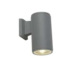 Hamburg Outdoor Wall Light - Grey Metal & Clear Glass