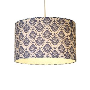 June Sapphire Print Drum Shade