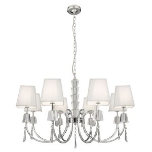 Portico 8Lt Pendant - Chrome Metal, Acrylic & String Shades