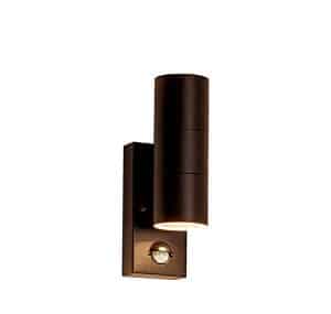 Metro Outdoor Wall Light - Rustic Brown Metal & Glass
