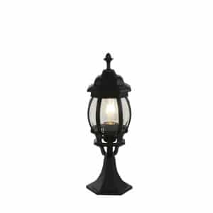 Bel Aire Outdoor Post 500mm, Black with Clear Glass
