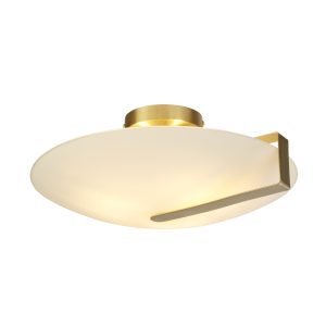 Sundial Flush - Gold Metal & Frosted Glass