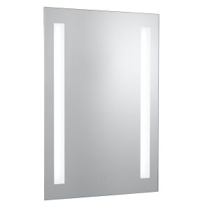 Bathroom Mirror w Shaving Socket - Chrome & Frosted, IP44