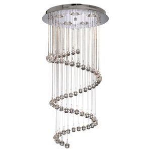 Hallway 3Lt Multi-Drop Pendant- Chrome Metal & Clear Crystal