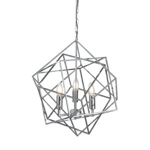 Cube 3Lt Pendant - Polished Chrome Metal